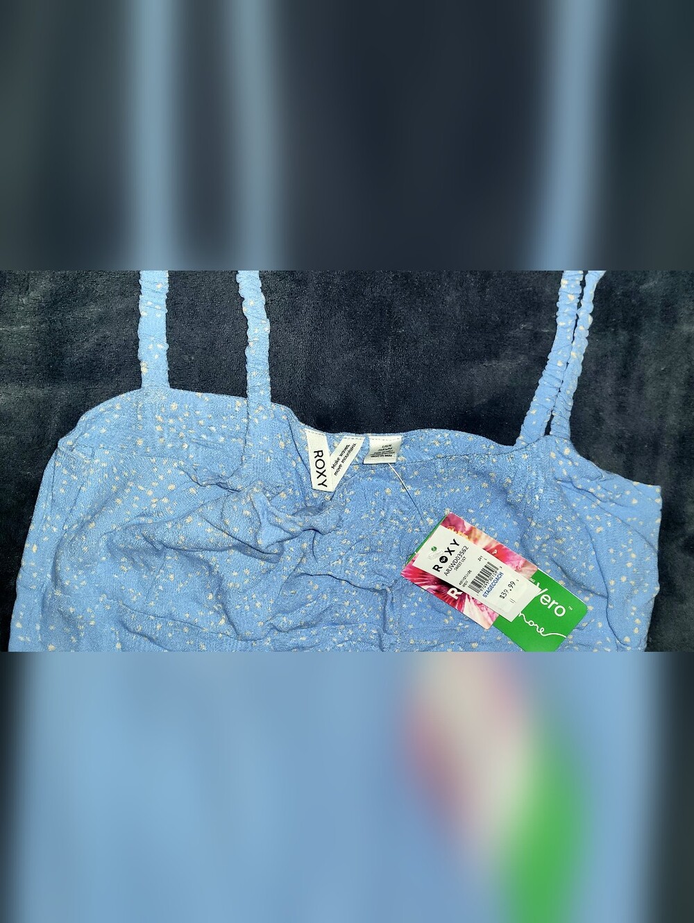 NWT ROXY SWEET LILY DRESS, Viscose, Size LARGE, NWT, LIGHT BLUE, Confetti - Picture 2 of 7